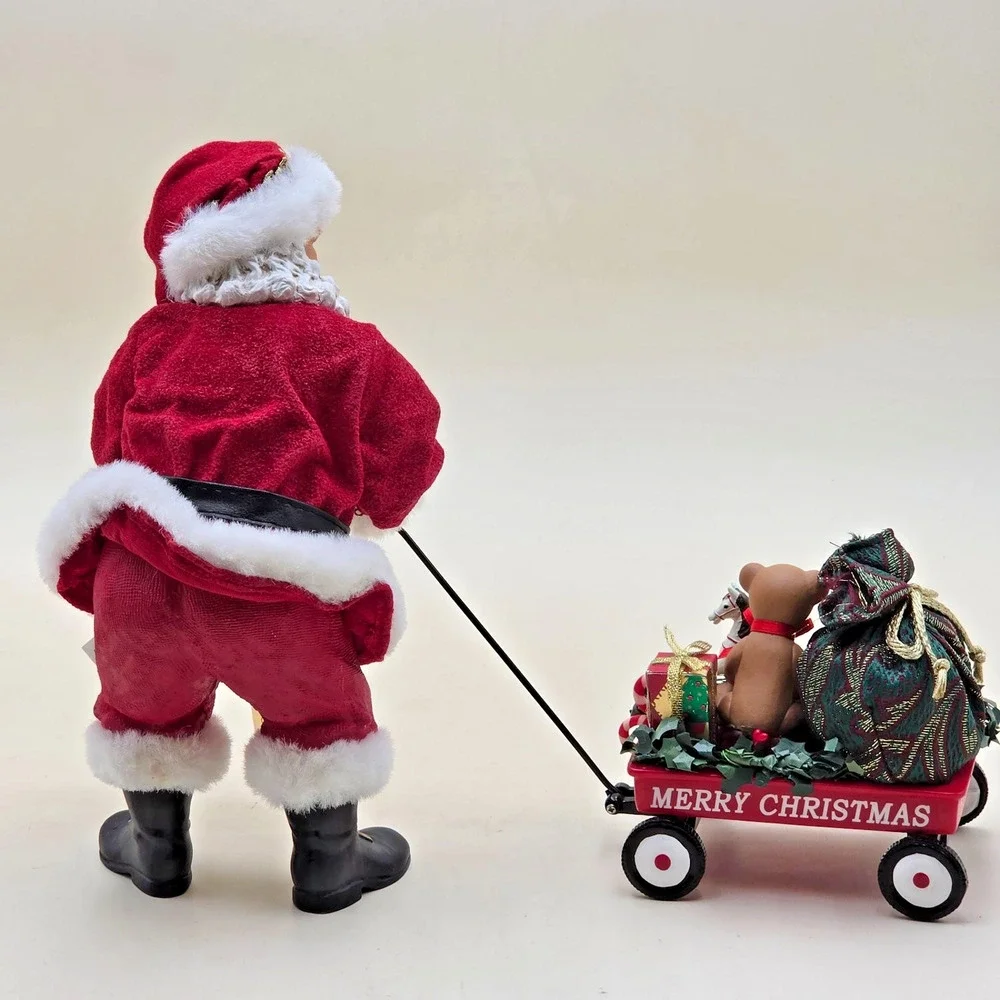 Department 56 Little Red Wagon Possible Dreams Clothtique 4022794 Santa 2 pc Set